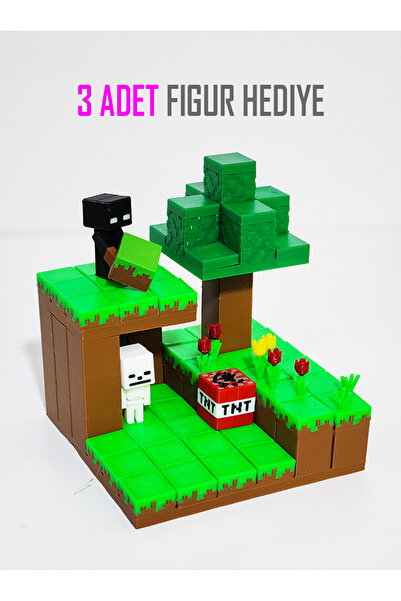 Suelo Butik Minecraft Ada Temalı 6x6 Blok Builder Tak-Çıkar Set Maykıraft Oyu...