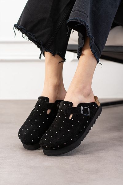 Uniqueqoop Oslo Genuine Leather Cork Sole Dropped Orthopedic High Eva Women's Slippers