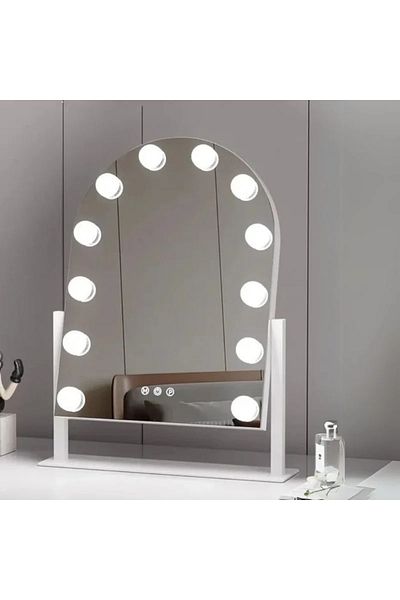 OEM Starshine makeup mirror, Hollywood with 12 LED bulbs, 3-color mode, 30 x 40 cm, 1 meter cable