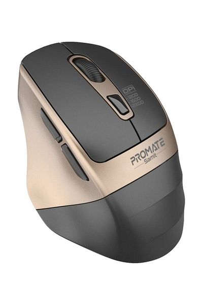 Promate Samit Wireless Silent Mouse, Gold