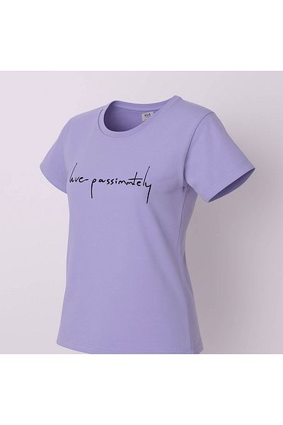 trender Live Passionately Print Relaxed Fit Lilac Women's T-Shirt