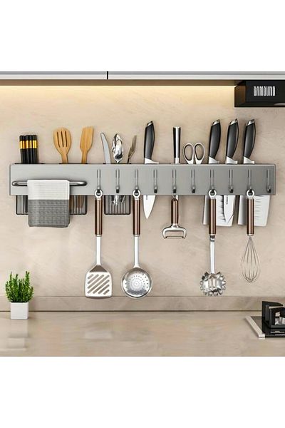 OEM Wall organizer, for kitchen, 60 cm, 10 hooks and knife holders