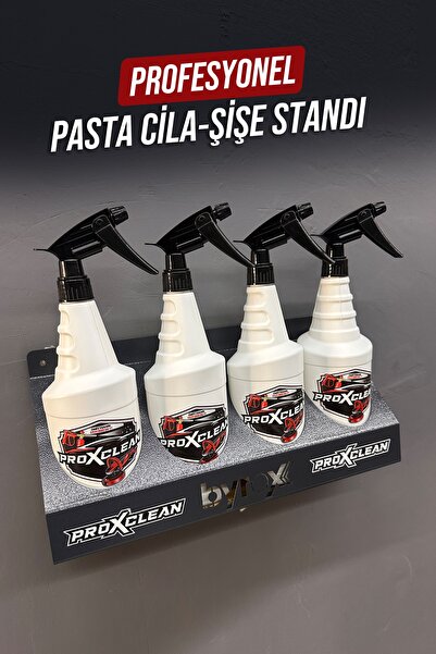PROXCLEAN Premium Pasta Cila Şişe Standı - Duvar Tipi Metal Oto Kuaför Kimyas...
