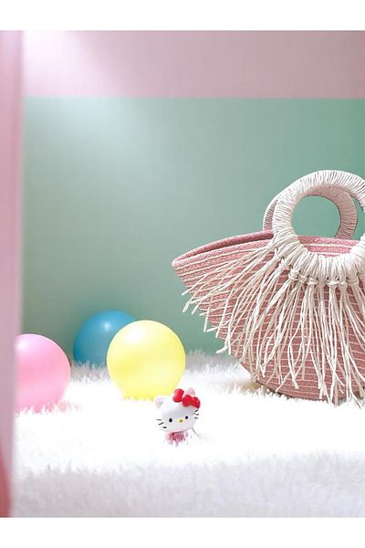 ATELIER Girl's Beach Bag, Children's Handbag, Pink Bag, Daily Bag, Mother Daughter Bag