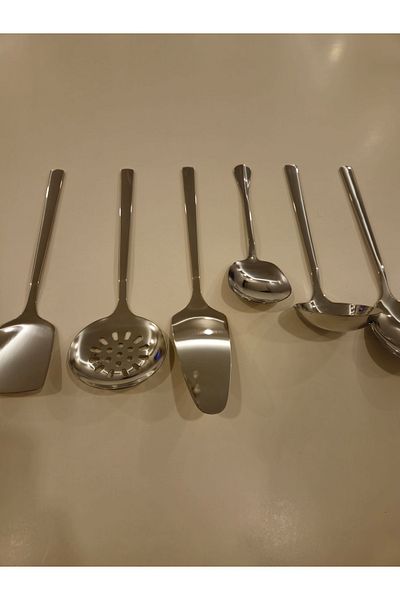 tash home Spoon Strainer Set 6 Pieces Set Strainer Spoon Sponge Serving Spoon Spatula