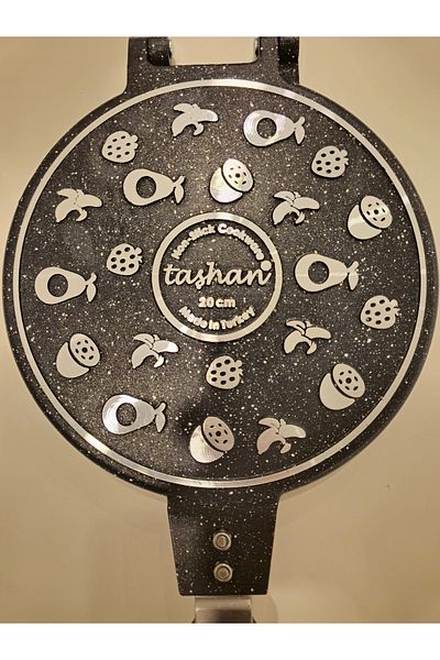 tash home Taşhan Cast Iron Waffle Machine Waffle Pan Bakelite Handle