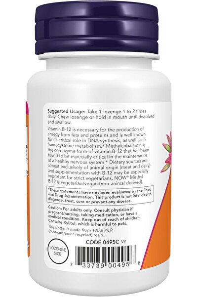 Now Foods Methyl B-12, 100 Lozenges 1000 mcg