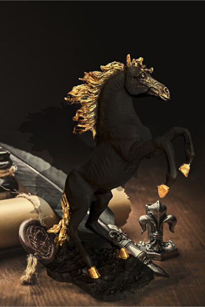 Realistic of Art Museum Dekoratif Masa Üstü At Biblosu ( Heykel) Enerjik Model