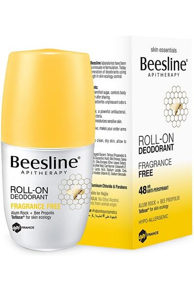 Beesline Deodorant Roll-On, Fragrance-Free, 50ml