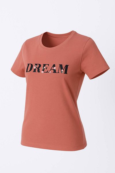trender Dream Print Dusty Rose Women's T-Shirt Model 1