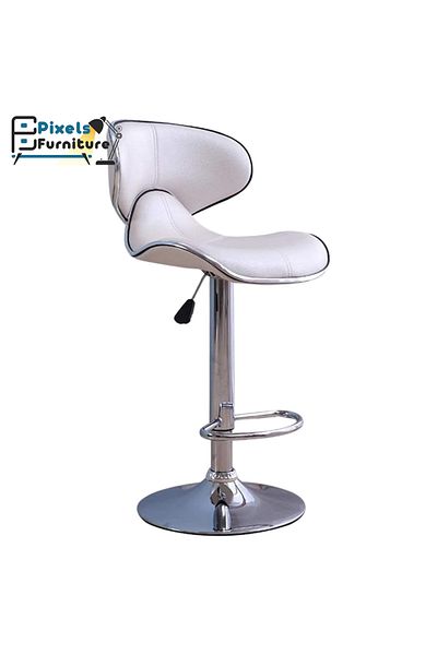 PixelsFurniture Pixel Furniture Adjustable Bar Stool Modern Design Swivel Leather Back and Footrest