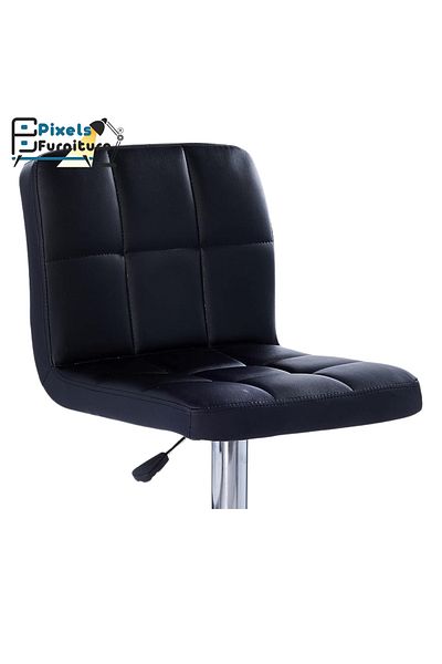 PixelsFurniture Pixel Furniture Adjustable Bar Stool Modern Design Swivel Leather Back and Footrest