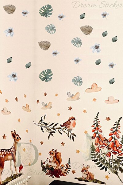 KT Decor Seturi de autocolante de perete Woodland Forest Friends