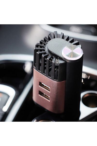 OEM Purificator Auto, 2 in 1, ProClean, rose, 12.1 x si 4.8 cm latime,aliaj de aluminiu si ABS, 2 x USB