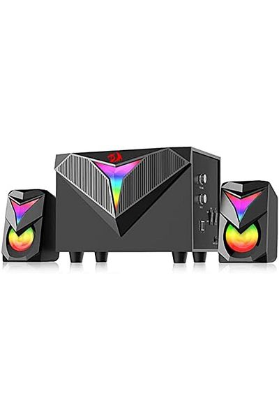 REDRAGON مكبر صوت Tocatta مع مساحة ألوان RGB 2.1 من Redragon - مدخل AUX ستيريو محيطي 3.5 مم - كمبيوتر