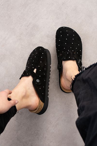 Uniqueqoop Oslo Genuine Leather Cork Sole Dropped Orthopedic High Eva Women's Slippers