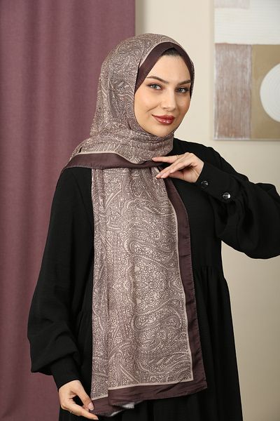aldyoo Retro Ethnic Pattern Cotton Viscose Shawl Brown Beige