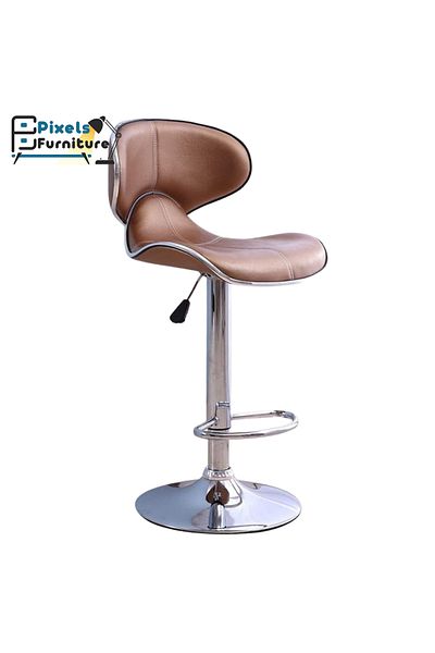 PixelsFurniture Pixel Furniture Adjustable Bar Stool Modern Design Swivel Leather Back and Footrest