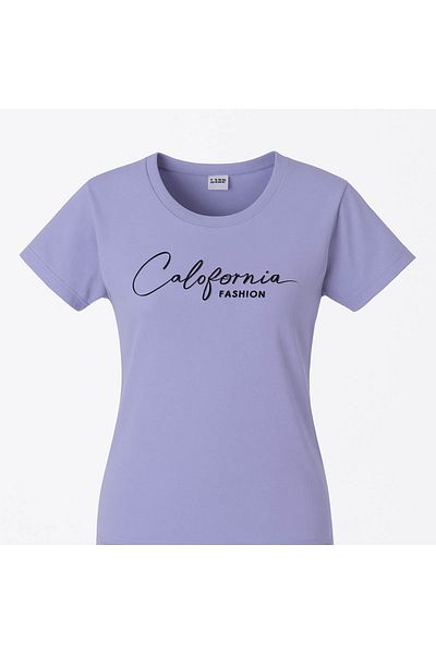 trender Relaxed Fit Lilac Women's T-Shirt California Print