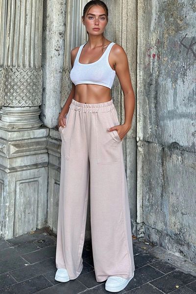 bacc Women's Mink High Waist Elastic Waist Pants Bcbsk-25700-3465