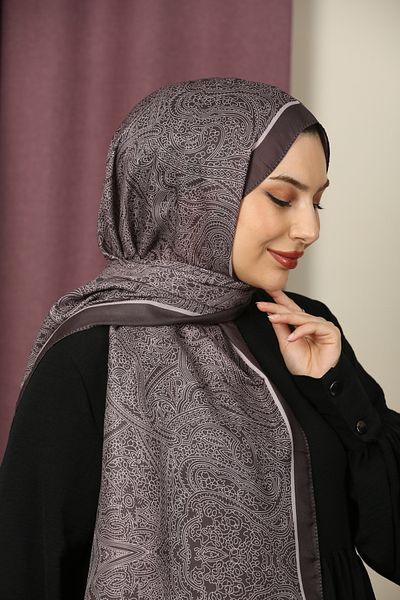 aldyoo Retro Ethnic Pattern Cotton Viscose Shawl Bitter Coffee Powder