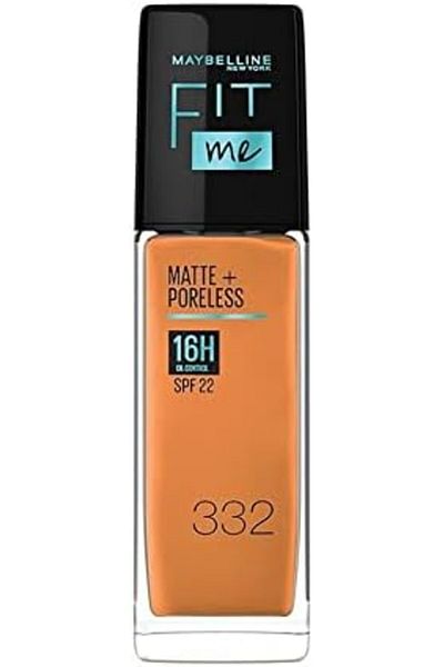 Maybelline New York Fit Me Matte + Poreless Liquid Foundation SPF 22 332 Golden Caramel 30ml for Com