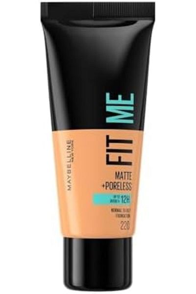 Maybelline New York كريم أساس فيت مي مطفي وخالي من المسام، درجة اللون 220 بيج طبيعي