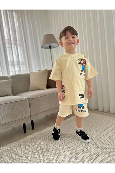 MİO Boys' Cotton T-Shirt and Shorts Set