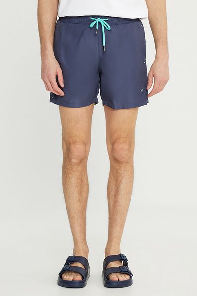 AC&Co / Altınyıldız Classics Ανδρικό μπλε Navy Quick Dry με μοτίβο πλαϊνής τσέπης Standard Fit Σορτς μαγιό κανονικής κοπής