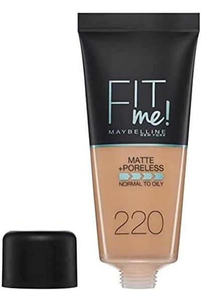 Maybelline New York كريم أساس فيت مي مطفي وخالي من المسام، درجة اللون 220 بيج طبيعي