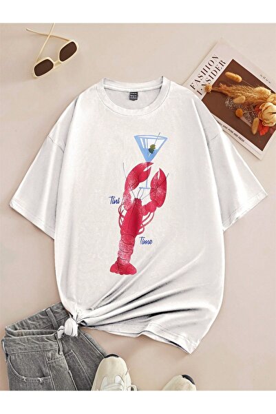 Jose Clothing تي شيرت مطبوع بأكمام قصيرة وقصة كبيرة الحجم