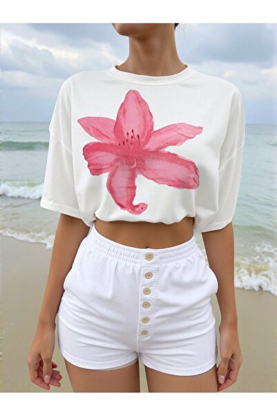 Bengi Clothing تي شيرت مطبوع بأكمام قصيرة وقصة كبيرة الحجم