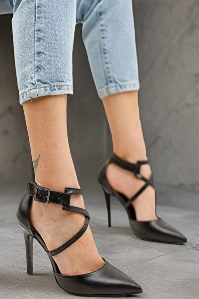 PayBuy Γυναικεία παπούτσια με τακούνι με σταυρωτή πόρπη με μυτερή μύτη Κομψό ...