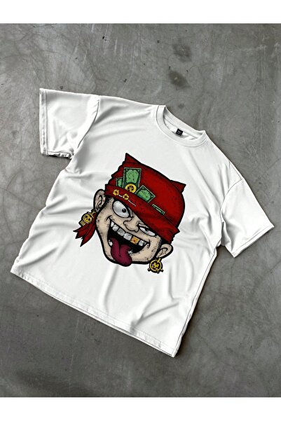 Jose Clothing تي شيرت مطبوع بأكمام قصيرة وقصة كبيرة الحجم