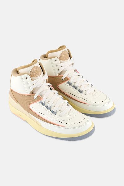 Nike Women Air Jordan 2 Retro Lace Up Outdoor Shoes, Beige