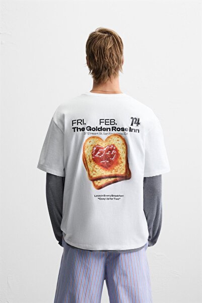 Jose Clothing Tricou imprimat cu mânecă scurtă cu croială supradimensionată