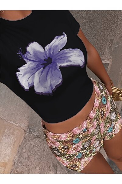 Jose Clothing Tricou imprimat cu mânecă scurtă cu croială supradimensionată