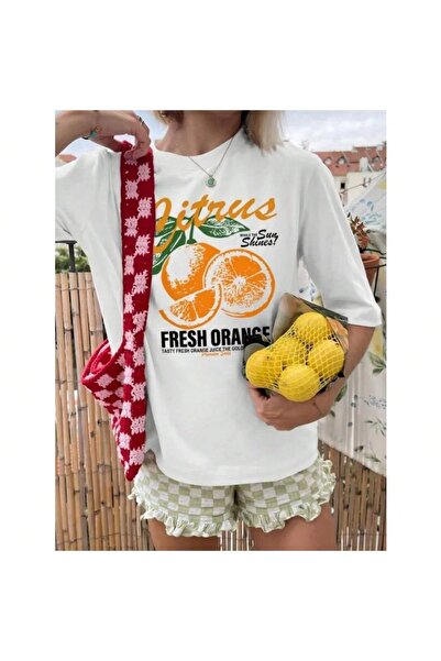 Bengi Clothing تي شيرت مطبوع بأكمام قصيرة وقصة كبيرة الحجم