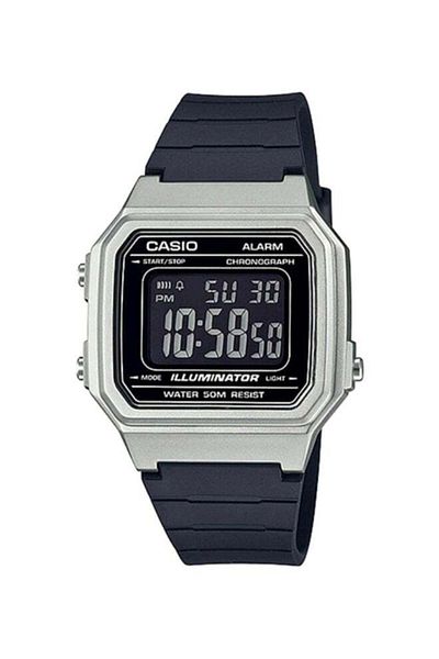 Casio Digital Wristwatch with Resin Strap, Model W-217HM-7BVDF, 41mm, Black