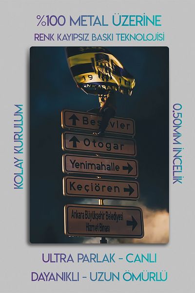 DekorHane Metal Print - Ankara Power, Fan Painting, Manufacturing-I Harbiye, Capital, Decorative Sports Painting