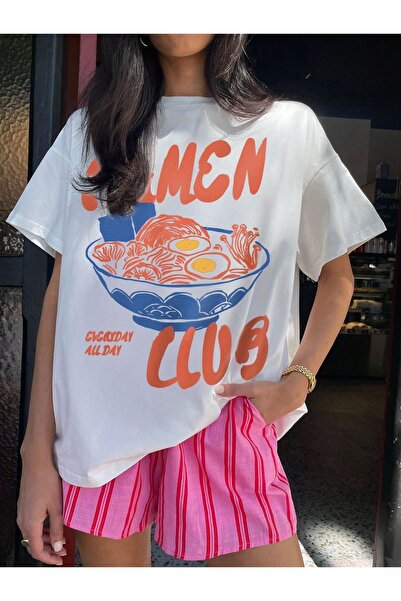 Jose Clothing تي شيرت مطبوع بأكمام قصيرة وقصة كبيرة الحجم