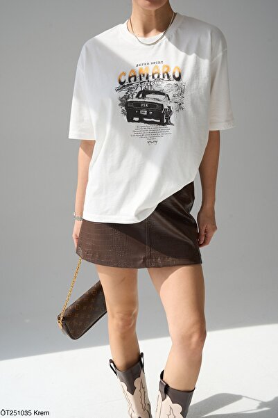 Bengi Clothing تي شيرت مطبوع بأكمام قصيرة وقصة كبيرة الحجم