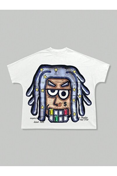 Jose Clothing Tricou imprimat cu mânecă scurtă cu croială supradimensionată