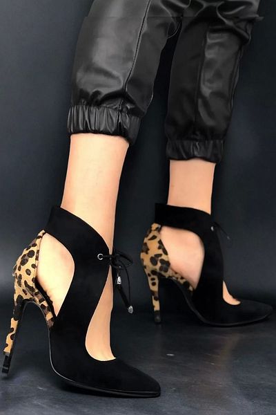 PayBuy Pantofi stiletto cu toc subțire, negru, cu model elegant, pentru zi și noapte