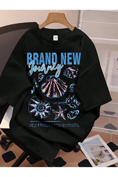 Bengi Clothing تي شيرت مطبوع بأكمام قصيرة وقصة كبيرة الحجم