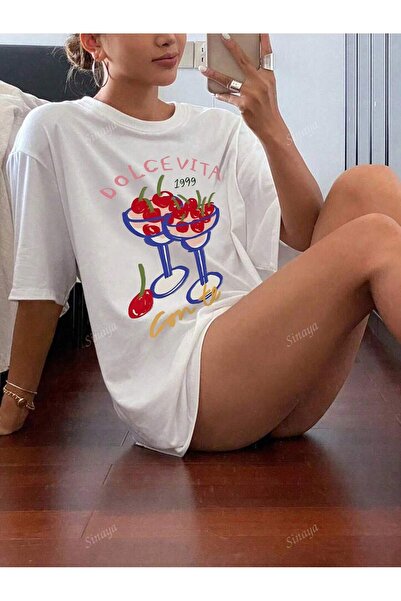 Jose Clothing Tricou imprimat cu mânecă scurtă cu croială supradimensionată