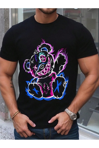 Jose Clothing تي شيرت مطبوع بأكمام قصيرة وقصة كبيرة الحجم