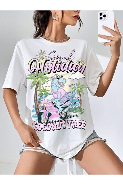 Jose Clothing تي شيرت مطبوع بأكمام قصيرة وقصة كبيرة الحجم