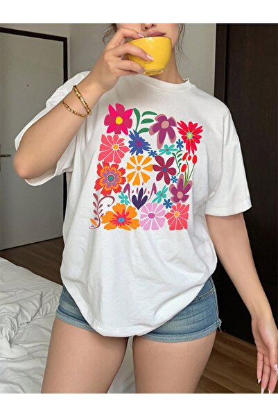 Bengi Clothing تي شيرت مطبوع بأكمام قصيرة وقصة كبيرة الحجم