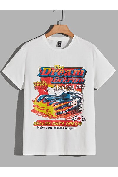 Jose Clothing تي شيرت مطبوع بأكمام قصيرة وقصة كبيرة الحجم